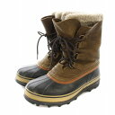 【中古】ソレル SOREL CARIBOU WL Boot カリブー ウール スノーブーツ レザー 切替 ボア レースアップ 27cm 茶 ブラウン 黒 ブラッ...