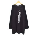 【中古】ヨウジヤマモトプールオム YOHJI YAMAMOTO POUR HOMME 25SS SINGLE JERSEY PRINT LONG SLEEVE Tシャツ カットソー 長袖 プリント 3 黒 ブラック HP-T66-993 メンズ 【ベクトル 古着】 250706