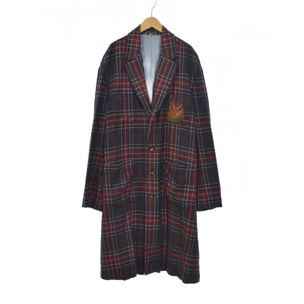 gucci///////////////\' - 【中古】グッチ GUCCI カシミヤ チェスターコート ロング チェック ワッペン 50 グレー 575312 ☆AA★ メンズ 【ベクトル 古着】 260205