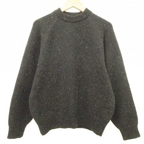everyone エブリワン low gauge speckled クルーネック ニット セーター S 黒 ブラック EV23-KT03 メンズ  260313