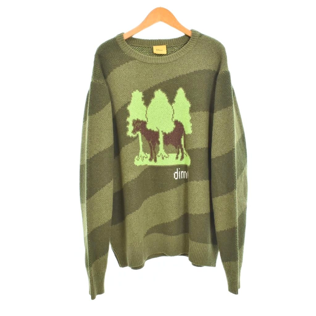 ダイム DIME Bovine Wool Knit ニット セーター 長袖 M 緑 グリーン メンズ  260614