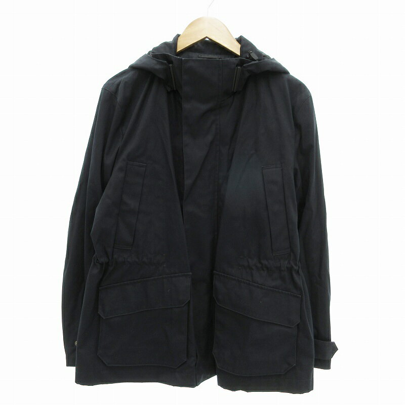 【中古】タケオキクチ TAKEO KIKUCHI VENTILE マウンテンパーカー ブルゾン フード付き 2 M 紺 ネイビー /VU● 0103 メンズ 【ベクトル 古着】 250104