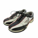 【中古】ツアーステージ TOURSTAGE ゴルフシューズ スニーカー ローカット 26.0cm 白 黒 ホワイト ブラック SHV800 /HO□ 0409 ...