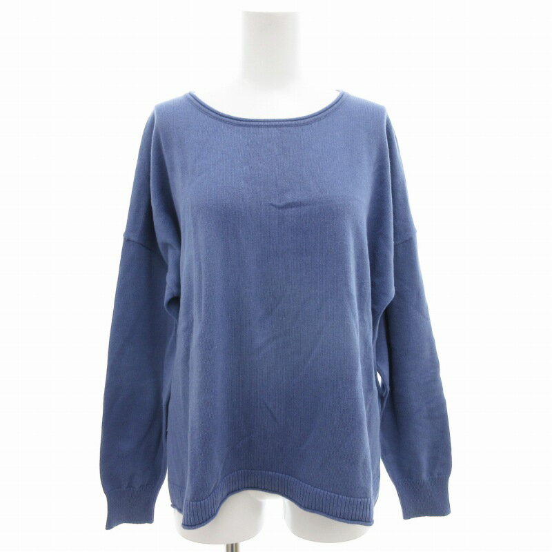 【中古】マオメイド mao made ニット セーター 長袖 プルオーバー バックボタン ペチコート付 F 青 ブ..