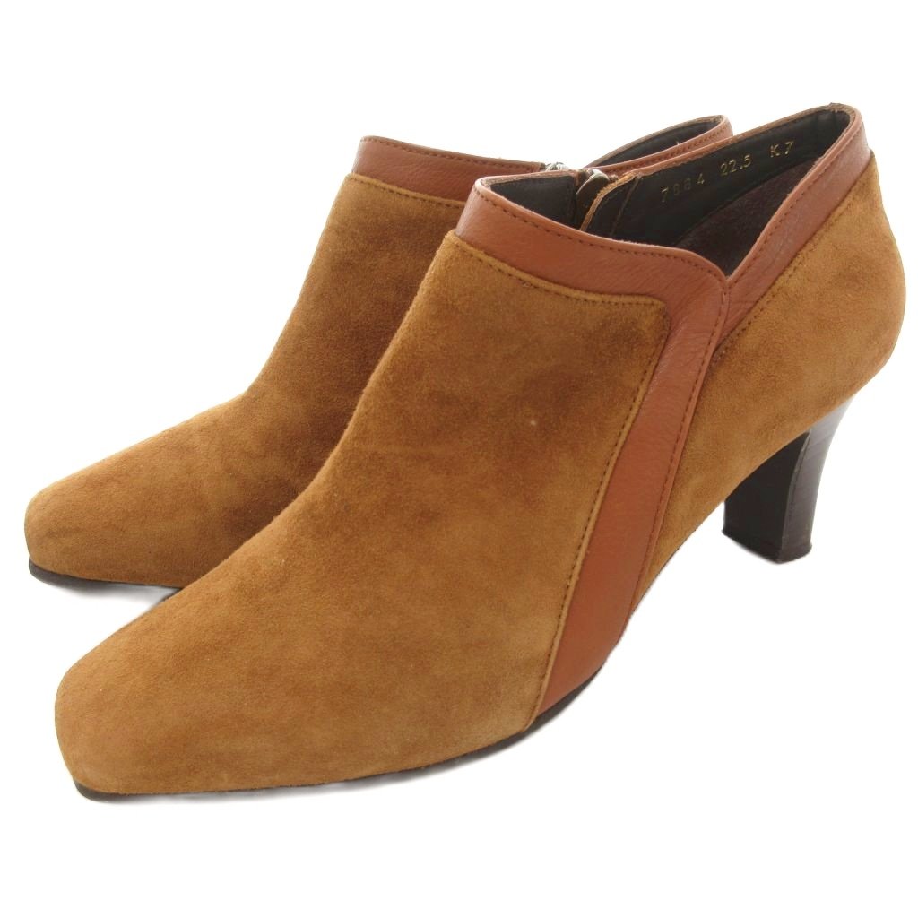 【中古】フレスカ FRESCA ヨシノヤ ブーティ シューズ ハイヒール 22.5cm 茶 ブラウン /AE レディース ..