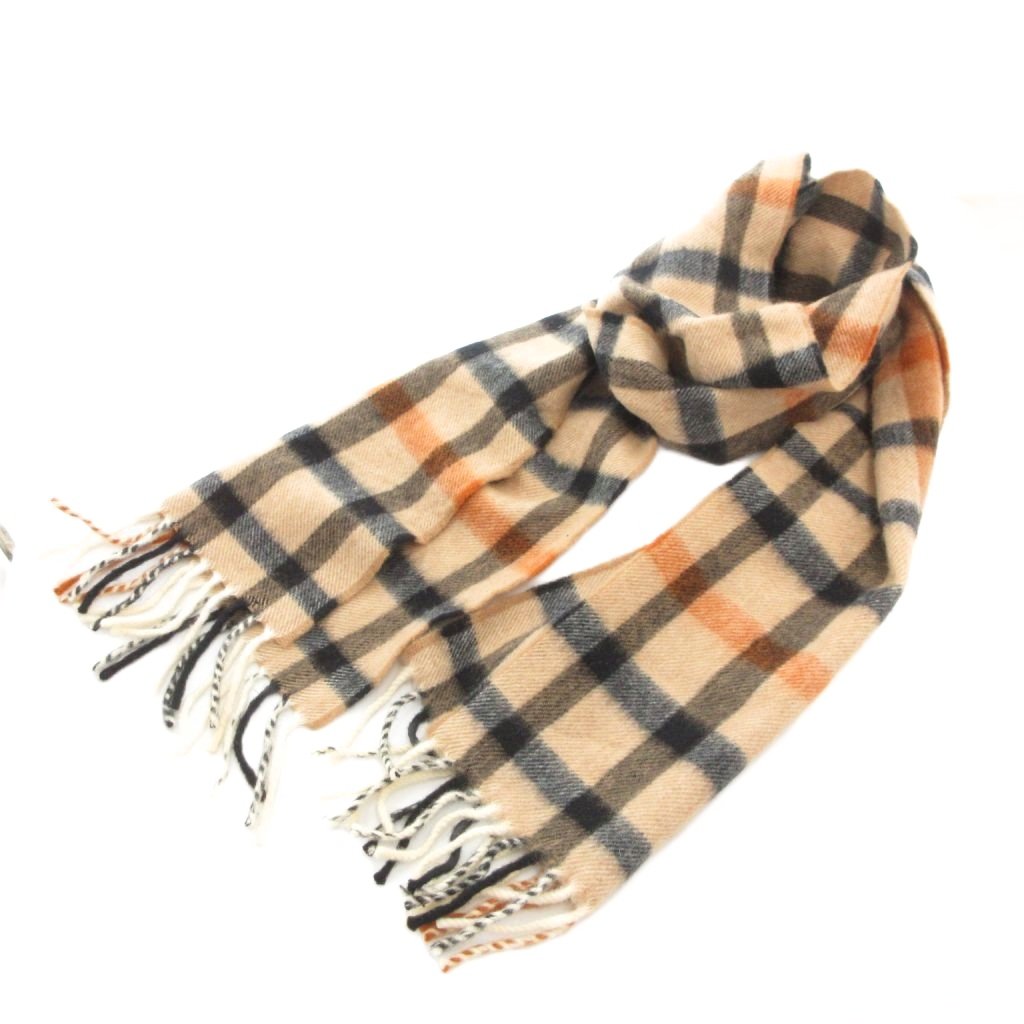 【中古】ダックス DAKS マフラー ストール ウール ベージュ チェック柄 /FF レディース 【ベクトル 古..