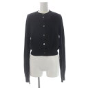 【中古】エンフォルド ENFOLD 23AW LAYERED CARDIGAN カーディガン ニット 長袖 クロップド 38 黒 ブラック /DF ■OS レデ...