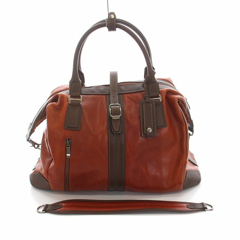 【中古】アートフィア ARTPHERE 豊岡鞄 Ambition ボストンバッグ ショルダーバッグ 2WAY レザー 茶 オ..