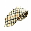 【中古】ダックス DAKS レギュラータイ ネクタイ ハウスチェック ウール ベージュ 黒 ブラック 茶 ブラウン /AN6 メンズ 【ベクトル 古着】 250217(4)