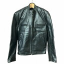 【中古】エアロレザー AEROLEATHER レザー シングル ライダース ジャケット 馬革 ホースハイド 黒 ブラック 38 メンズ 【ベクトル 古着】 250404(4)
