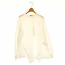 【中古】未使用品 ナゴンスタンス nagonstans 24AW asymmetry layered long-sleeves t-shirt Tシャツ カットソー M 白 /MI ■OS レディース 【ベクトル 古着】 250519
