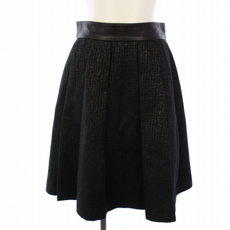 【中古】ディクショナリー dictionary 15AW スカート 総柄 ひざ丈 フレア 36 黒 A5-LF6-SK01 /TK レディース 【ベクトル 古着】 250626