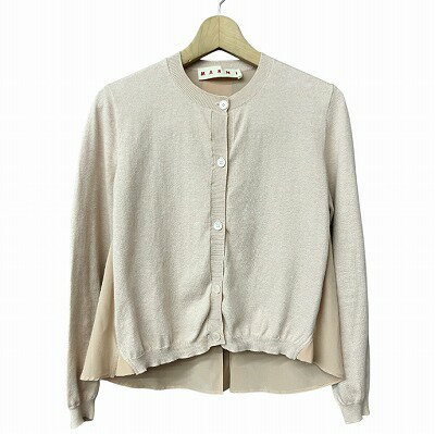 【中古】マルニ MARNI シルク混 ブラウス切替 カーディガン 丸襟 ピンク 38 M位 ■GY41 レディース 【ベクトル 古着】 250623