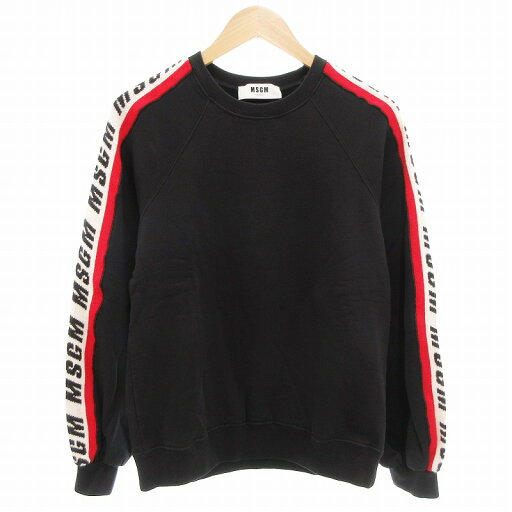 【中古】エムエスジーエム MSGM スウェット トレーナー クルーネック テープロゴ 長袖 XS 黒 ブラック /AE ■GY41 メンズ 【ベクトル 古着】 250626 【中古】エムエスジーエム MSGM スウェット トレーナー クルーネック テープロゴ 長袖 XS 黒 ブラック /AE ■GY41 メンズ 【ベクトル 古着】 250626