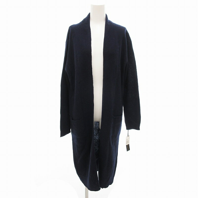 Rakuten - 【中古】ラウンジドレス ガリャルダガランテ Loungedress GALLARDAGALANTE ロングカーディガン 羽織り ボタンレス F 紺 ネイビー /FF レディース 【ベクトル 古着】 250726