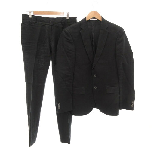 【中古】ザラマン ZARA MAN スーツ セットアップ シングル ジャケット パンツ 2B 麻 リネン 36 黒 ブラック /JS メンズ 【ベクトル 古着】 250819 【中古】ザラマン ZARA MAN スーツ セットアップ シングル ジャケット パンツ 2B 麻 リネン 36 黒 ブラック /JS メンズ 【ベクトル 古着】 250819