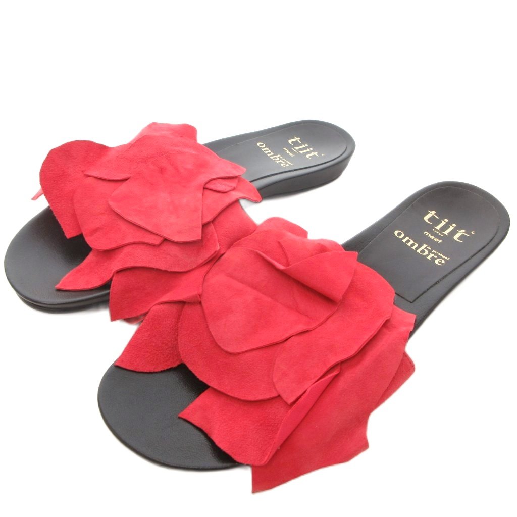 【中古】ティートトウキョウ tiit tokyo フラワーモチーフサンダル スエード 黒 ブラック 37.5 約23.5cm レディース 【ベクトル 古着】 250901