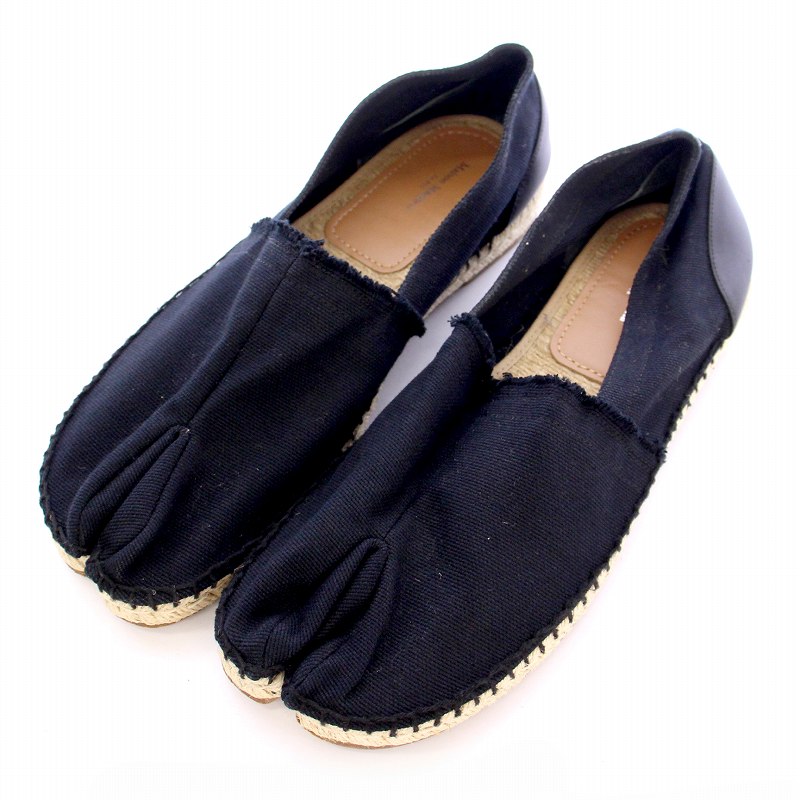【中古】マルタンマルジェラ 22 Martin Margiela 22 エスパドリーユ タビ Tabi スリッポン シューズ キャンバス レザー 43 27.0...