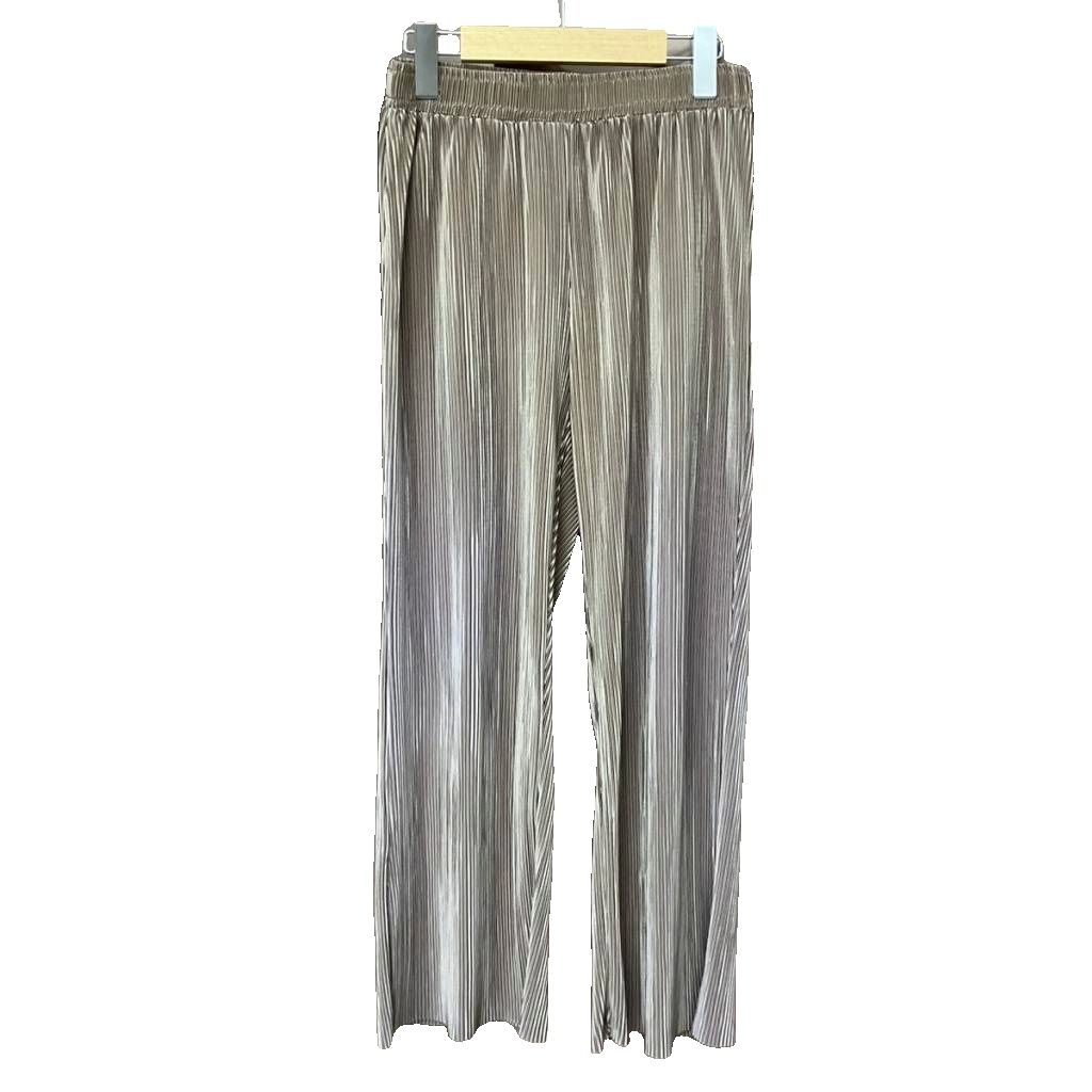 【中古】ディスコート Discoat プリーツ パンツ スラックス グラデーション ウエストゴム F ベージュ ピンク ■GY43 レディース 【ベクトル 古着...