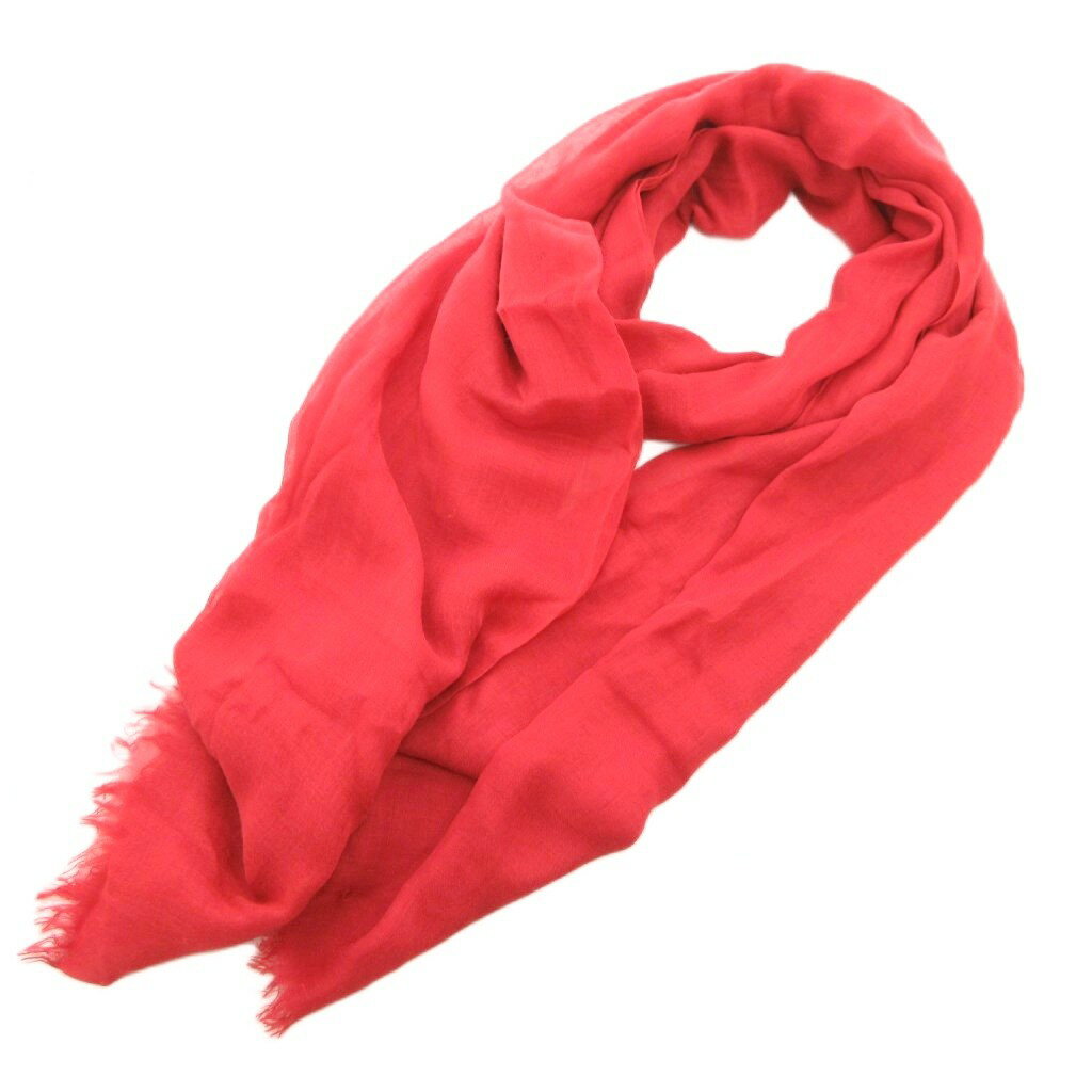 【中古】タケオキクチ TAKEO KIKUCHI マフラー ストール フリンジ シルク混 赤 レッド /GV レディース 【ベクトル 古着】 251118