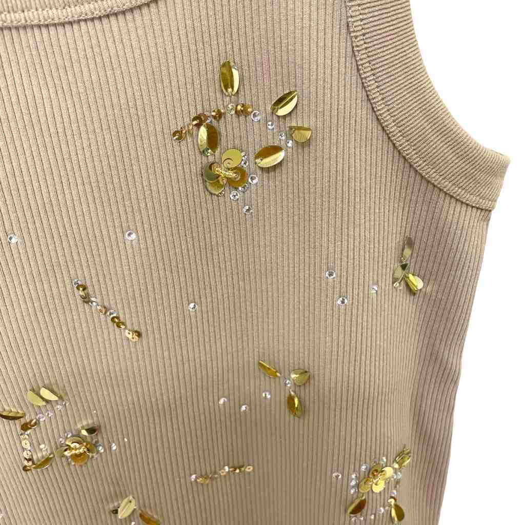 【中古】ミラオーウェン Mila Owen スパンコール装飾 ノースリーブ リブカットソー ONEsize ベージュ ■GY43 レディース 【ベクトル 古着】 260115 vectorpremium-18827551 ブランド古着ベクトルプレミアム店 サンプル画像3