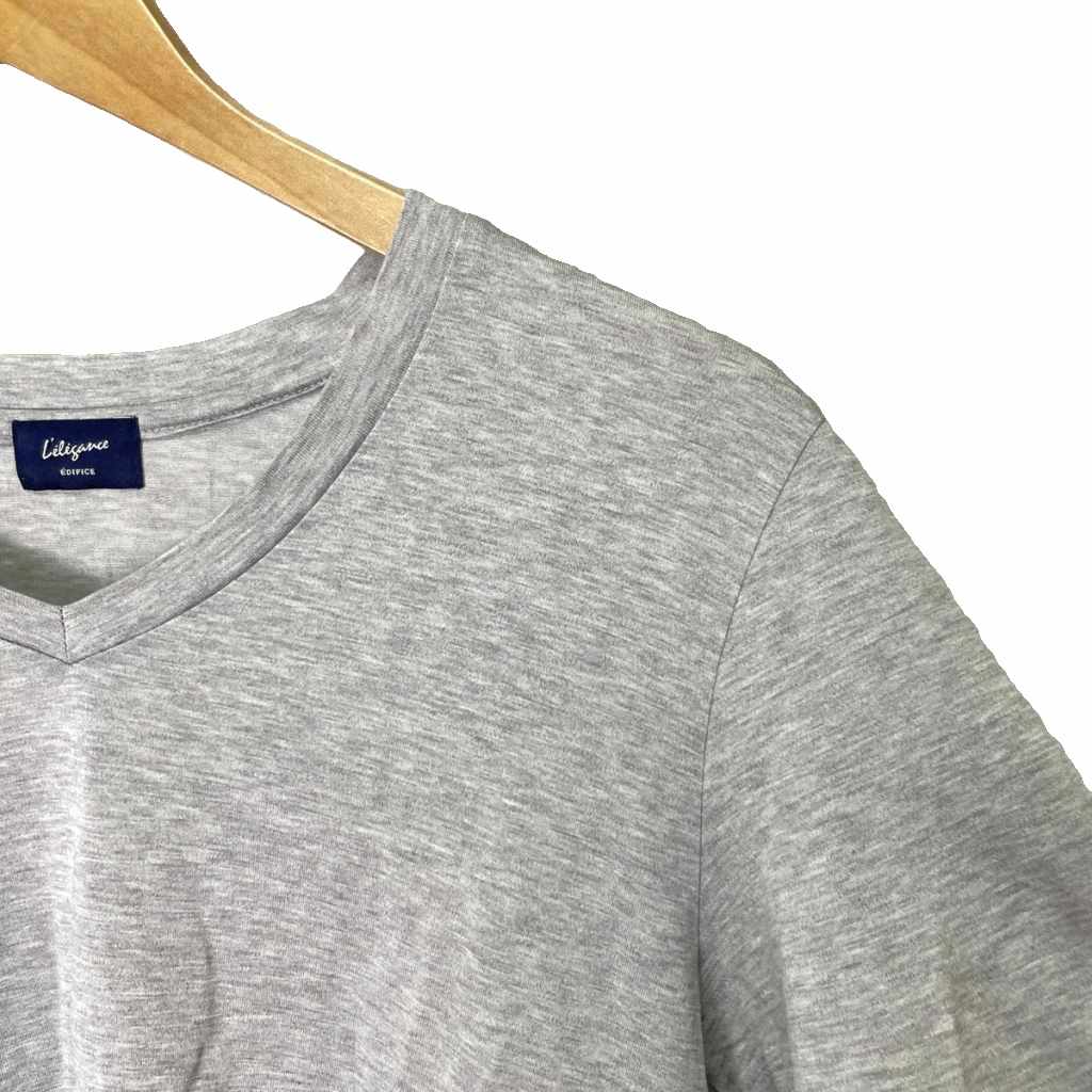【中古】エディフィス EDIFICE Tシャツ カットソー Vネック 半袖 44 グレー メンズ 【ベクトル 古着】 260710 — vista 3