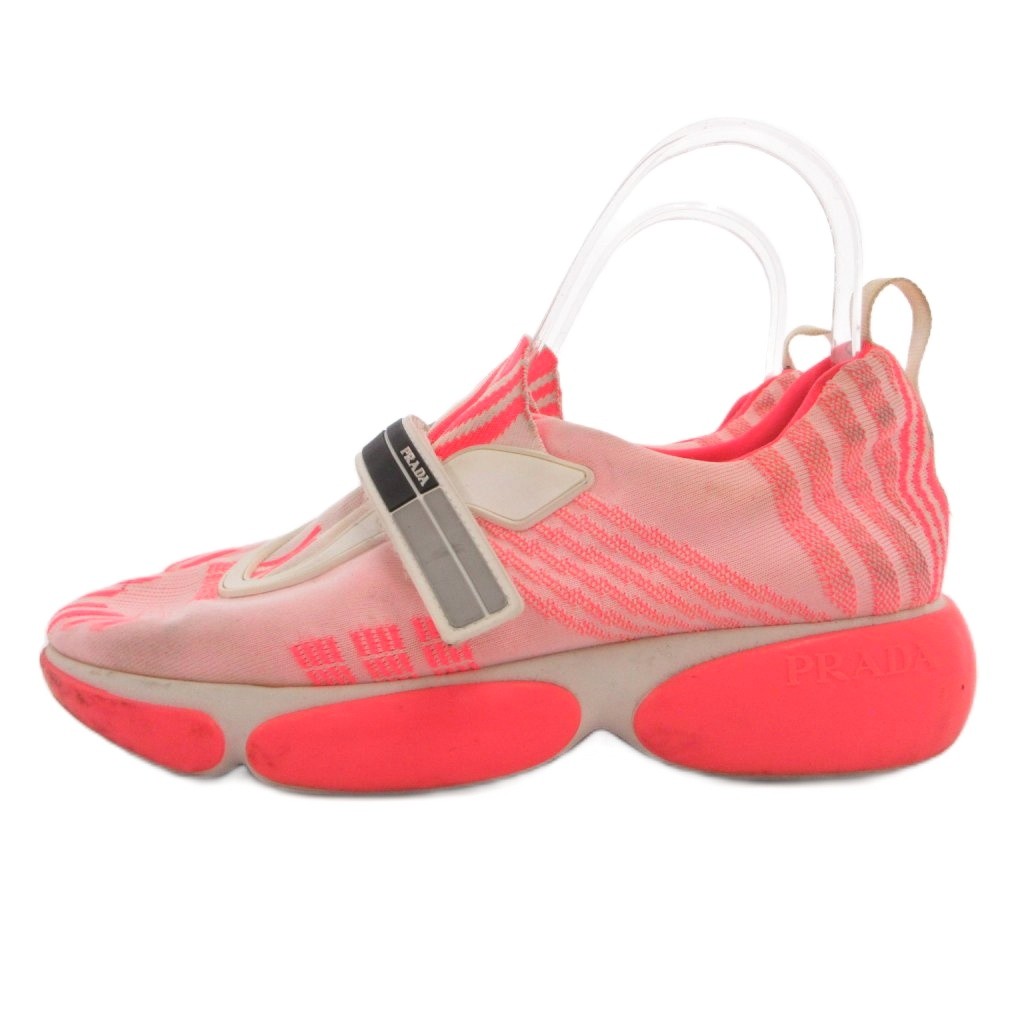 【中古】プラダ PRADA クラウドバスト スニーカー シューズ 36 ピンク 白 ホワイト /SX ■IB0101 レディース 【ベクトル 古着】 260917