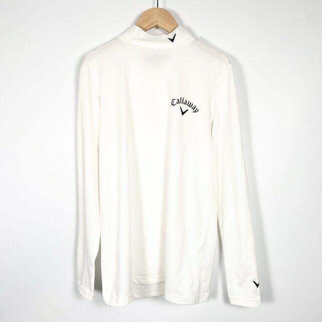 【中古】キャロウェイ CALLAWAY ゴルフ 長袖ハイネックシャツ ロゴプリント 白 ホワイト M メンズ 【ベクトル 古着】 240804
