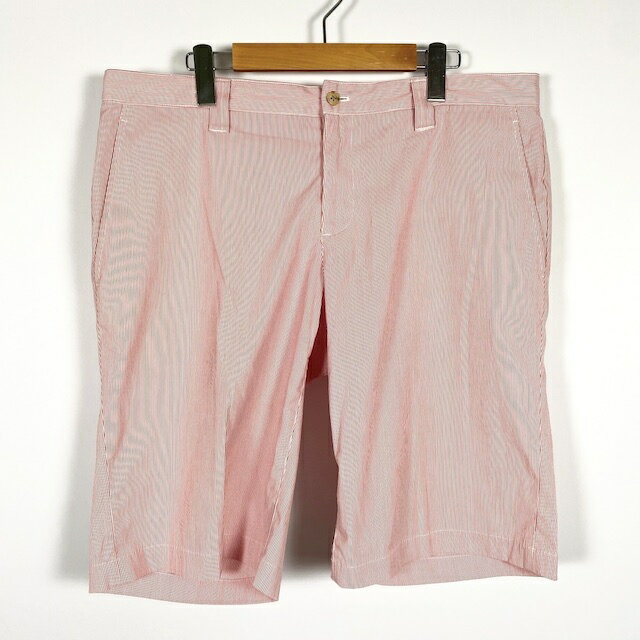 【中古】キャロウェイ CALLAWAY ハーフパンツ ゴルフウェア ストライプ レッド ホワイト XL メンズ 【ベクトル 古着】 240901