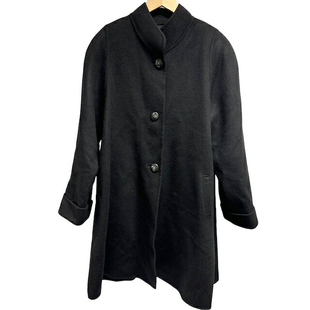 【中古】Moda Regence カシミヤ100% スタンドカラーコート 無地 ブラック 黒 F フリーサイズ レディース 【ベクトル 古着】 241216