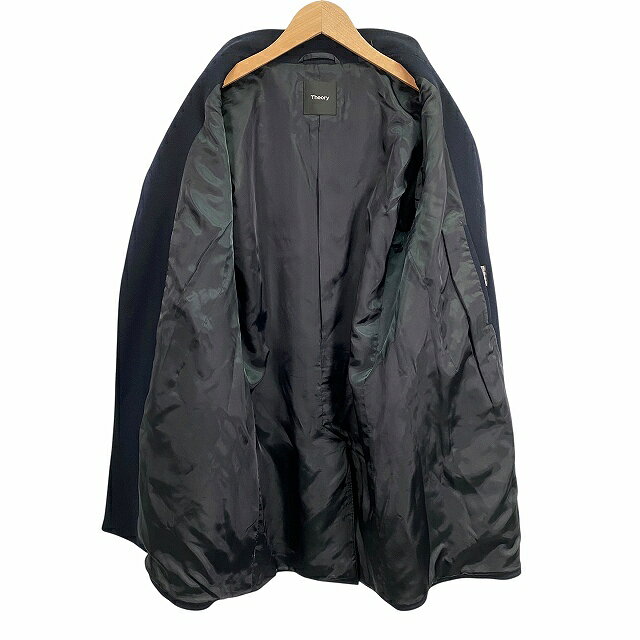 【中古】セオリー Theory スタンドカラーコート メルトンウール カシミヤ混 紺 ネイビー M メンズ 【ベクトル 古着】 250106