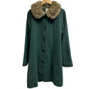 【中古】サマンサモスモス SM2 フェイクファー付き ステンカラーコート ウール グリーン M レディース 【ベクトル 古着】 250119(4)