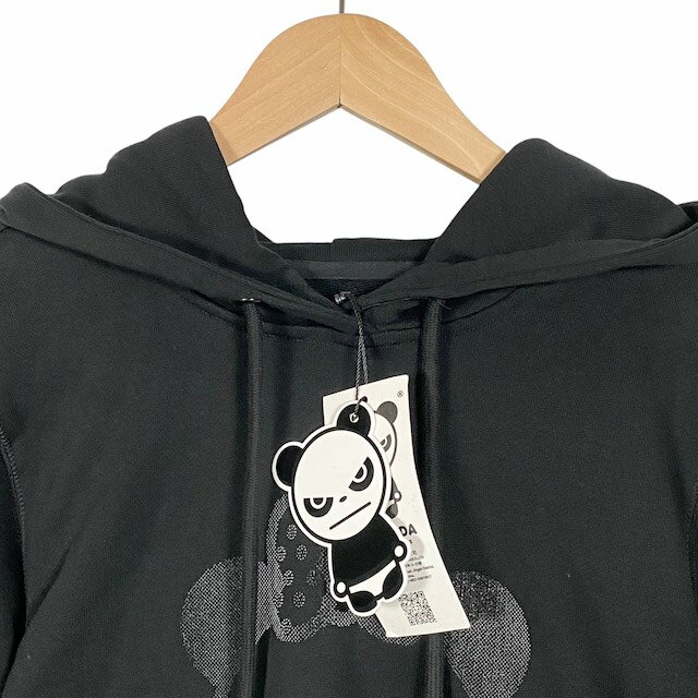 【中古】ハイパンダ HIPANDA タグ付き 長袖パーカー スウェット ビッグロゴ 黒 ブラック M レディース 【ベクトル 古着】 250213