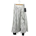 【中古】ザラ ベーシック ZARA BASIC タグ付き ロングスカート レギンスドッキング 格子柄 XS ホワイト レディース 【ベクトル 古着】 250412(4)