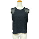 【中古】ザラ ZARA タグ付き ノースリーブカットソー トップス シアー 黒 ブラック M レディース 【ベクトル 古着】 250412(4)