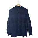 【中古】ランズエンド LANDS' END 裏ボアニットカーディガン 長袖 ウール混 紺 ネイビー XL メンズ 【ベクトル 古着】 250416