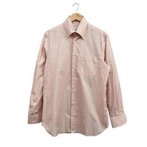 【中古】ボリエッロ BORRIELLO シャツ チェク柄 オレンジ ホワイト ブルー サイズ16/41イタリア製 メンズ 【ベクトル 古着】 250605