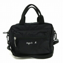 【中古】アニエスベーアンファン Agnes b. ENFANT 美品 AC12 E BAG キッズ ロゴ 2way 通園バッグ スクエア型 ショルダー 黒 ブラック キッズ 【ベクトル 古着】 240404