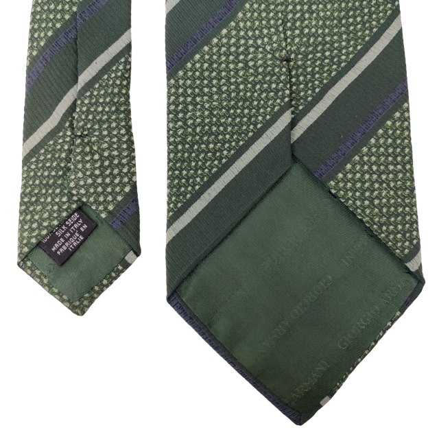 【中古】ジョルジオアルマーニ GIORGIO ARMANI ネクタイ 総柄 ストライプ グリーン...