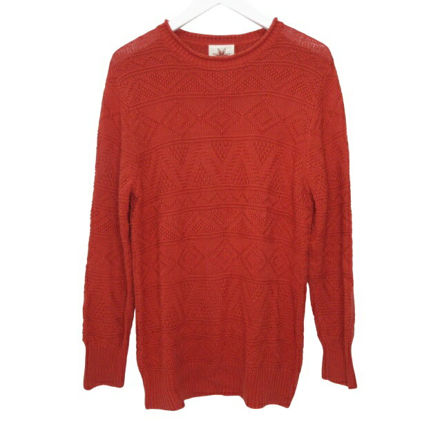 【中古】Nasngwam ニット 長袖 レッド系 Mサイズ v0712132 ■FF 1122 メンズ 【ベクトル 古着】 241122