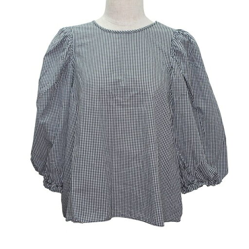 【中古】ザラ ZARA 七分袖 ブラウス パフスリーブ ギンガムチェック L ブラック系 k24471 0817 レディース 【ベクトル 古着】 250817 【中古】ザラ ZARA 七分袖 ブラウス パフスリーブ ギンガムチェック L ブラック系 k24471 0817 レディース 【ベクトル 古着】 250817