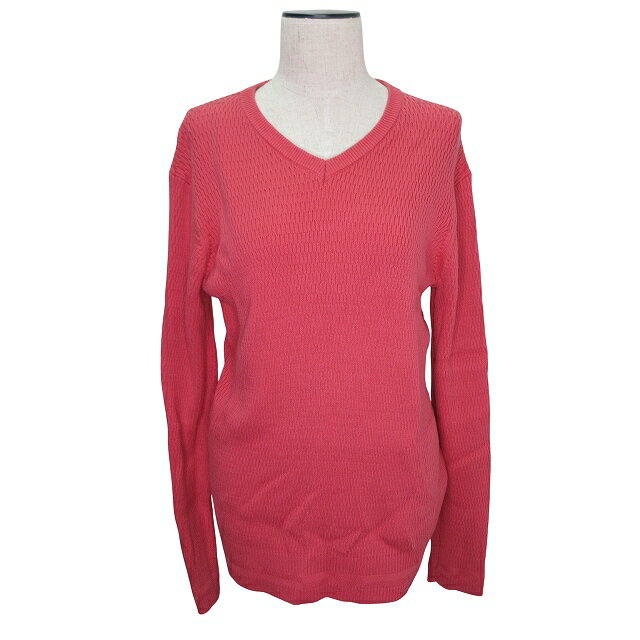 【中古】アズールバイマウジー AZUL by moussy 長袖 ニット セーター トップス Vネック Mサイズ ピンク..