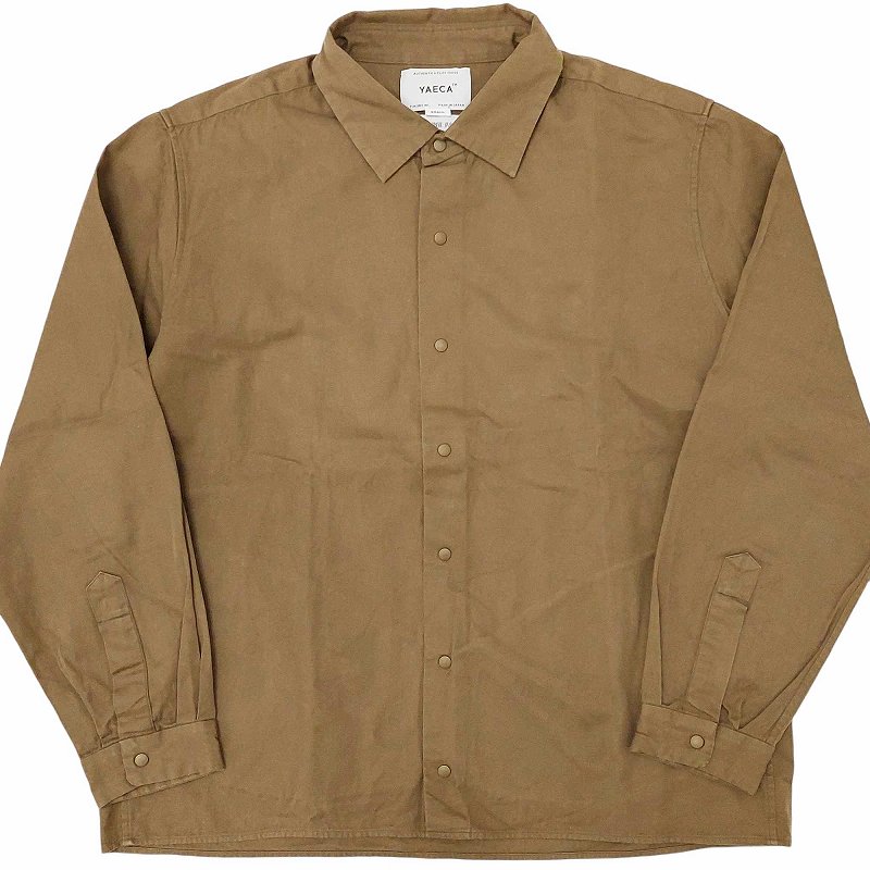 【中古】ヤエカ YAECA COMFORT SHIRT RELAX SQUARE 長袖シャツ 19112 ブラウン S 0411 メンズ 【ベクトル 古着】 240420