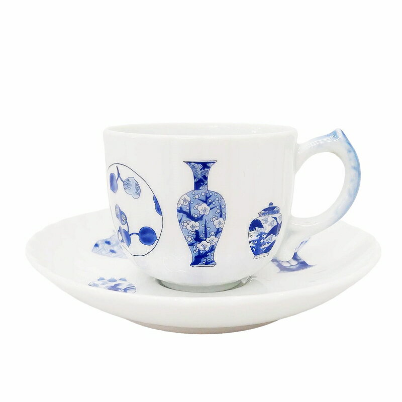 【中古】未使用品 深川製磁 ブルーチャイナ カップ ソーサー コーヒーカップ デミタスカップ 食器 白 ホワイト 青 ブルー 0623 その他 【ベクトル 古着】 240624のサムネイル