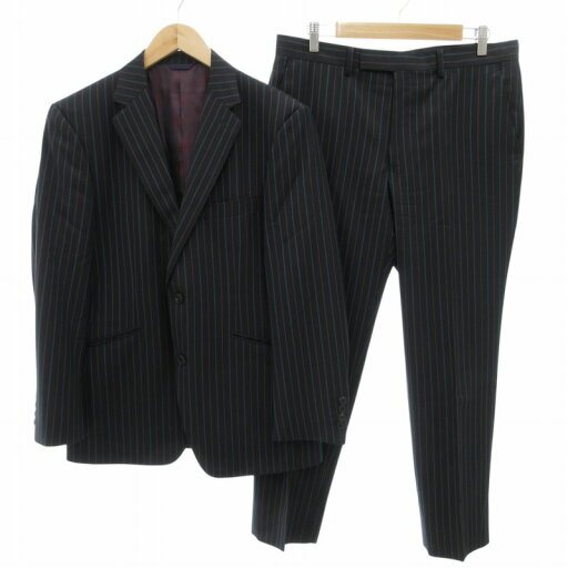 【中古】ケント&カーウェン KENT&CURWEN DORMEUIL社生地 スーツ セットアップ ビジネス フォーマル ジャケット パンツ マルチストライプ 2B 総裏 AB6 L 黒 ブラック /FF メンズ 【ベクトル 古着】 241223 【中古】ケント&カーウェン KENT&CURWEN DORMEUIL社生地 スーツ セットアップ ビジネス フォーマル ジャケット パンツ マルチストライプ 2B 総裏 AB6 L 黒 ブラック /FF メンズ 【ベクトル 古着】 241223