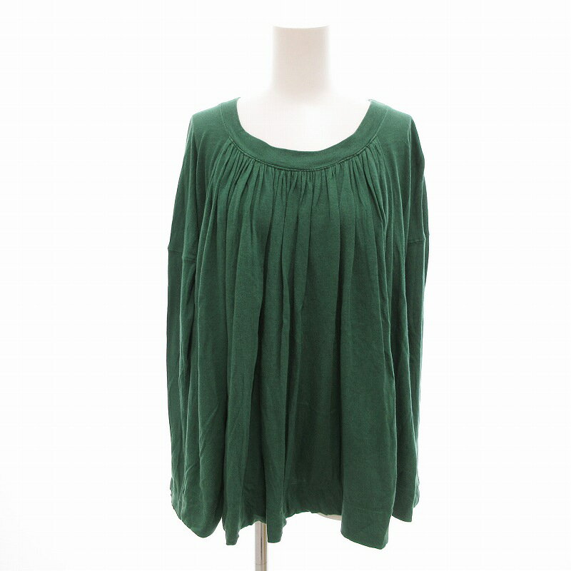 【中古】ズッカ zucca チュニック カットソー Tシャツ ギャザー 長袖 M 緑 グリーン /VU◆ 1228 レディース 【ベクトル 古着】 241230