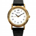 【中古】セイコー SEIKO 腕時計 ウォッチ アナログ クォーツ 3針 文字盤 ホワイト ラウンド レザーバンド 1N01-0DS0 ブラック ゴールド 稼働...