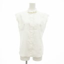 【中古】ハナエモリ HANAE MORI シャツ ブラウス スカラップ ノースリーブ 38 白 ホワイト /VU□ 0411 レディース 【ベクトル 古着】 250411(4)