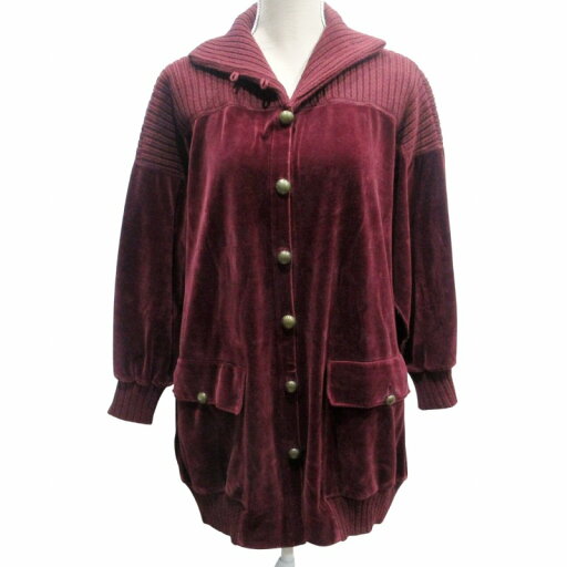 【中古】ソニアリキエル SONIA RYKIEL ヴィンテージ ベロアジャケット コート 切替 リブニット ロゴボタン M 赤紫 系 0612 レディース 【ベクトル 古着】 250612 【中古】ソニアリキエル SONIA RYKIEL ヴィンテージ ベロアジャケット コート 切替 リブニット ロゴボタン M 赤紫 系 0612 レディース 【ベクトル 古着】 250612