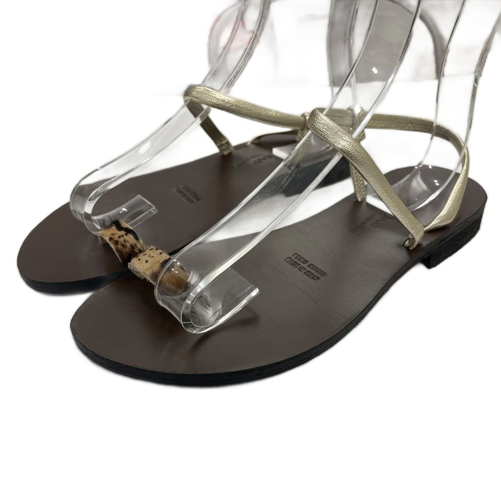 【中古】マウロデバーリ MAURO de BARI サンダル トング フラット 37 茶 ブラウン レディース 【ベクトル 古着】 250905